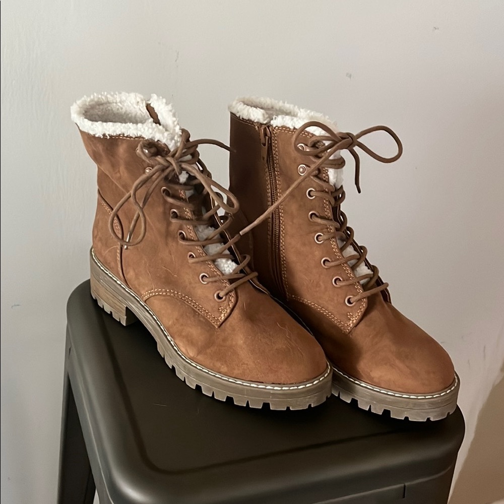 Women's Brown Lace-Up Boots